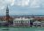 Venedig-Panorama vom San Giorgio-Turm gesehen: im Hintergrund die schneebedeckten Alpen